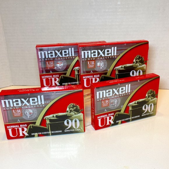 4 NEW Sealed 90 min Maxell Audio Cassette Tapes - Picture 1 of 2